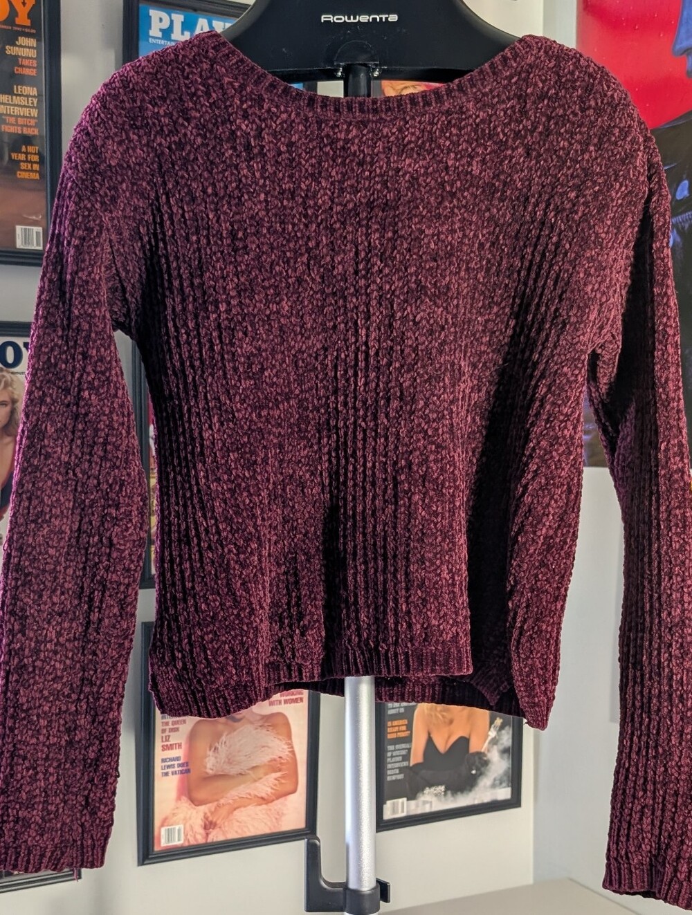 Aeropostale Plum Chenille Crewneck Sweater